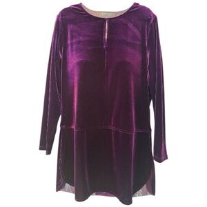Lauren Ralph Lauren Rich Regal Purple Velvety Tunic w/Keyhole Accent sz: M